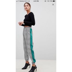 ASOS tuxedo stripe track pants